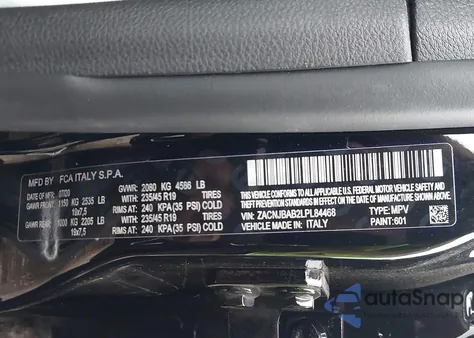 2020 Jeep Renegade Jeepster 4X4 from USA, damaged, VIN ZACNJBAB2LPL84468